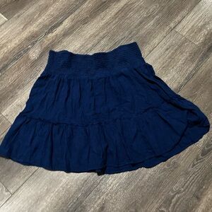 Nautica Dark Navy Tiered Smocked Waist Skater Skirt